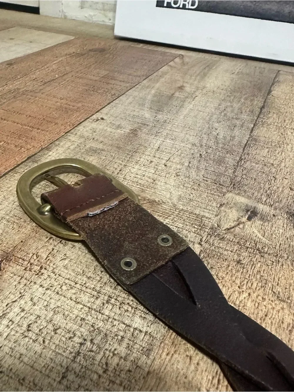 Vintage fossil braided brown leather belt